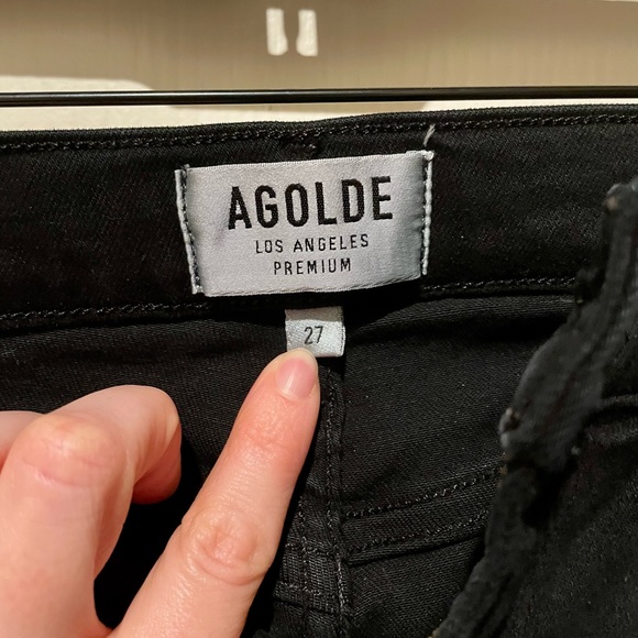 AGOLDE Mid-Rise Sophie Crop Jean Black 27 (4) - Picture 4 of 7